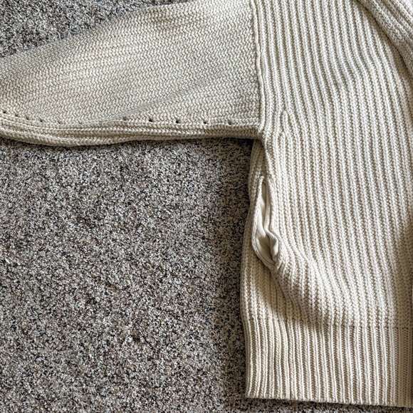 Free People Swim Too Deep Birch Cream Ribbed Women's Cardigan - Picture 4 of 7